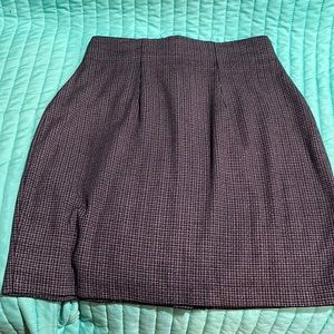 Blue/gray plaid pencil style skirt